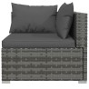 Salon de jardin 4 pcs avec coussins Gris Résine tressée 568856568856