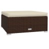 Repose-pied de jardin coussin Marron 70x70x30 cm Résine tressée 568857568857