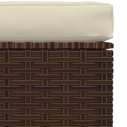 Repose-pied de jardin coussin Marron 70x70x30 cm Résine tressée 568857568857