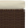Repose-pied de jardin coussin Marron 70x70x30 cm Résine tressée 568857568857