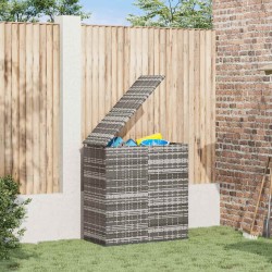 Boîte à coussins de jardin Résine tressée 100x49x103,5 cm Gris 568859568859
