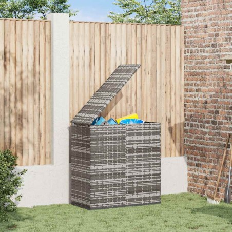 Boîte à coussins de jardin Résine tressée 100x49x103,5 cm Gris 568859568859