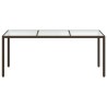 Table de jardin Marron 190x90x75 cm Verre trempé/résine tressée 568869568869