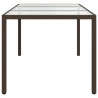 Table de jardin Marron 190x90x75 cm Verre trempé/résine tressée 568869568869