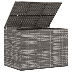 Boîte à coussins de jardin Résine tressée 145x100x103 cm Gris 568872568872