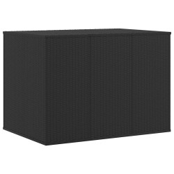 Boîte à coussins de jardin Résine tressée 145x100x103 cm Noir 568873568873
