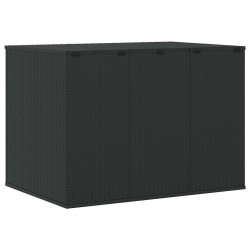 Boîte à coussins de jardin Résine tressée 145x100x103 cm Noir 568873568873