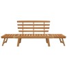 Banc de jardin 2-en-1 190 cm Bois solide d'acacia 568881568881