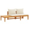 Banc de jardin avec table et coussins Blanc crème Teck solide 568884568884