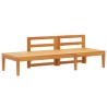 Banc de jardin avec table et coussins Blanc crème Teck solide 568884568884