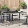 Table de jardin 150x90x75 cm Verre trempé et poly rotin Gris 568891568891