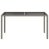 Table de jardin 150x90x75 cm Verre trempé et poly rotin Gris 568891568891