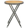 Table à thé Gris 60 cm Résine tressée et bois d'acacia solide 568893568893