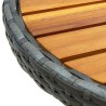 Table à thé Gris 60 cm Résine tressée et bois d'acacia solide 568893568893