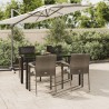 Ensemble à manger de jardin coussins 5 pcs noir et gris 568904568904