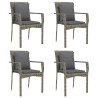 Ensemble à manger de jardin coussins 5 pcs noir et gris 568904568904