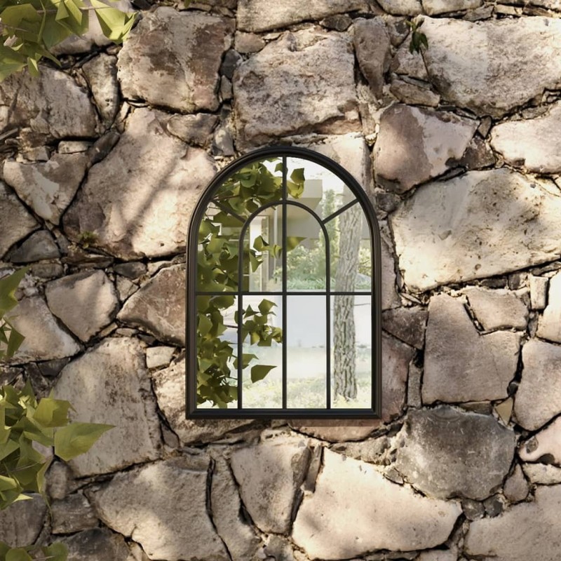 Miroir de jardin Noir 60x45 cm Fer pour utilisation extérieure 568911568911