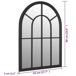Miroir de jardin Noir 60x45 cm Fer pour utilisation extérieure 568911568911