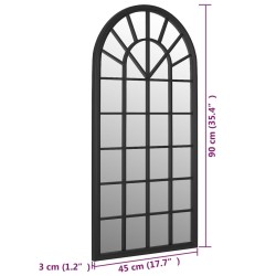 Miroir de jardin Noir 90x45 cm Fer pour utilisation extérieure 568913568913