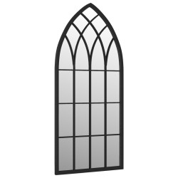 Miroir de jardin Noir 100x45 cm Fer pour utilisation extérieure 568914568914