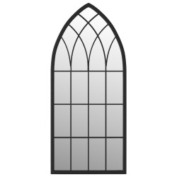 Miroir de jardin Noir 100x45 cm Fer pour utilisation extérieure 568914568914