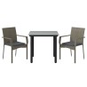 Ensemble à manger jardin 3pcs avec coussins noir et gris 568930568930