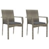 Ensemble à manger jardin 3pcs avec coussins noir et gris 568930568930