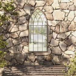 Miroir de jardin Sable 100x45cm Fer pour utilisation extérieure 568932568932