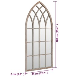 Miroir de jardin Sable 100x45cm Fer pour utilisation extérieure 568932568932