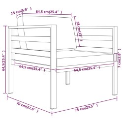 Canapés simples 2 pcs avec coussins Aluminium Anthracite 568933568933
