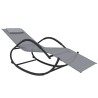Chaises longues à bascule 2 pcs Gris Acier et textilène 568934568934