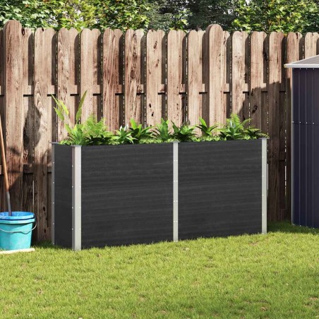 Lit surélevé de jardin 200x50x91 cm WPC Gris 568938568938