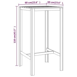 Table de bar 60x60x110 cm Bois de pin imprégné 568941568941