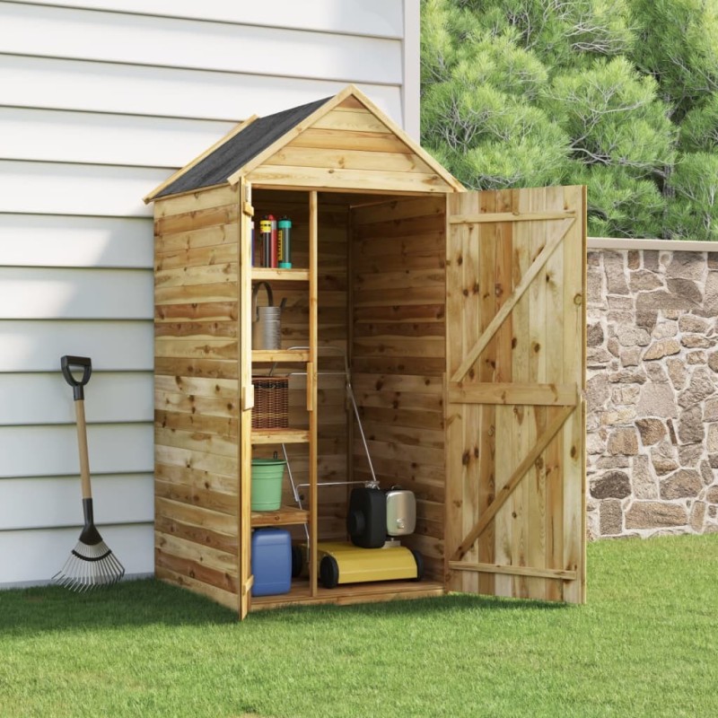 Abri à outils avec porte 107x107x220 cm Bois de pin imprégné 568944568944