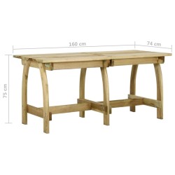Table de jardin 160x74x75 cm Bois de pin imprégné 568950568950