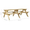 Table de pique-nique et bancs 220x122x72cm Bois de pin imprégné 568952568952