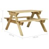 Table de pique-nique et bancs 110x123x73cm Bois de pin imprégné 568953568953