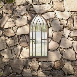 Miroir de jardin Sable 70x30 cm Fer pour utilisation extérieure 568956568956