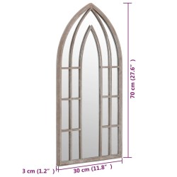 Miroir de jardin Sable 70x30 cm Fer pour utilisation extérieure 568956568956