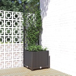 Jardinière de jardin avec treillis Noir 40x40x136 cm PP 568959568959