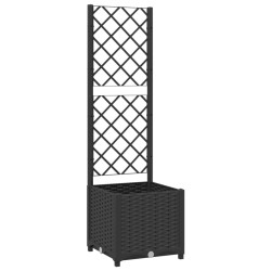 Jardinière de jardin avec treillis Noir 40x40x136 cm PP 568959568959