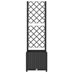 Jardinière de jardin avec treillis Noir 40x40x136 cm PP 568959568959