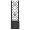 Jardinière de jardin avec treillis Noir 40x40x136 cm PP 568959568959