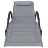 Chaise longue à bascule gris acier et textilène 568960568960