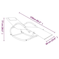 Chaise longue à bascule gris acier et textilène 568960568960
