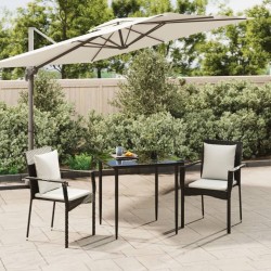 Ensemble à manger de jardin avec coussins 3 pcs Noir 568973568973