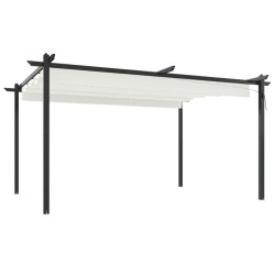 Tonnelle de jardin avec toit rétractable 4x3 m Crème 568992568992