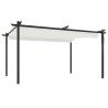 Tonnelle de jardin avec toit rétractable 4x3 m Crème 568992568992