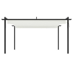 Tonnelle de jardin avec toit rétractable 4x3 m Crème 568992568992