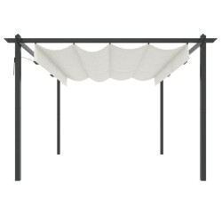 Tonnelle de jardin avec toit rétractable 4x3 m Crème 568992568992